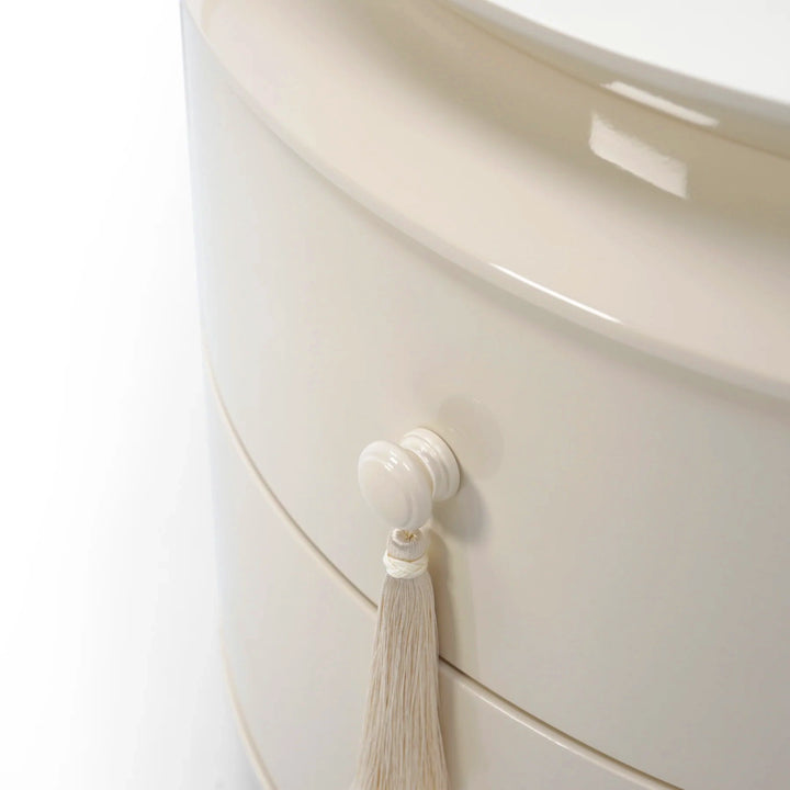 Margot End Table - Ecru White