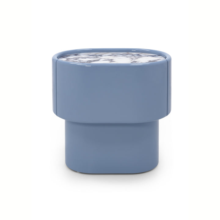 Maris End Table - Misty Blue / Calacatta Viola