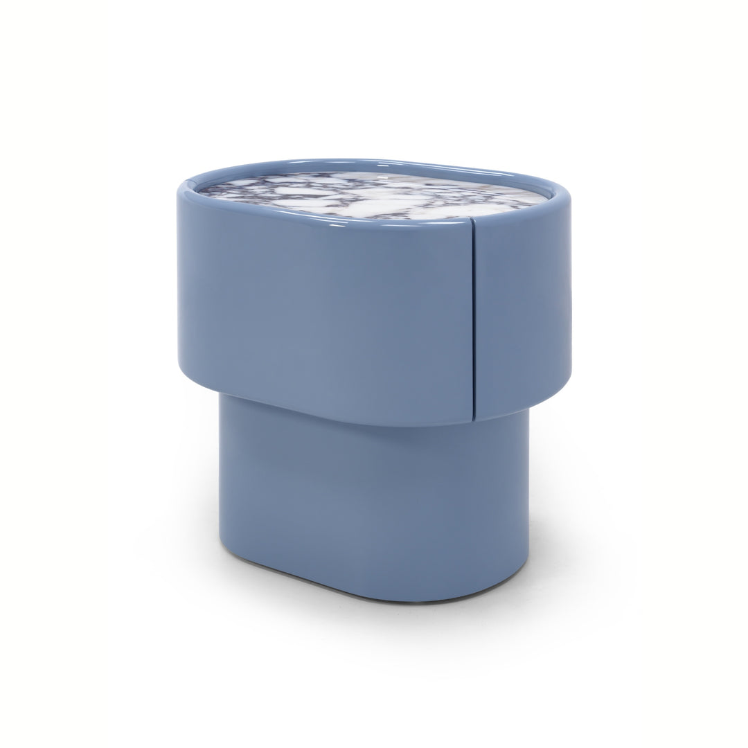 Maris End Table - Misty Blue / Calacatta Viola