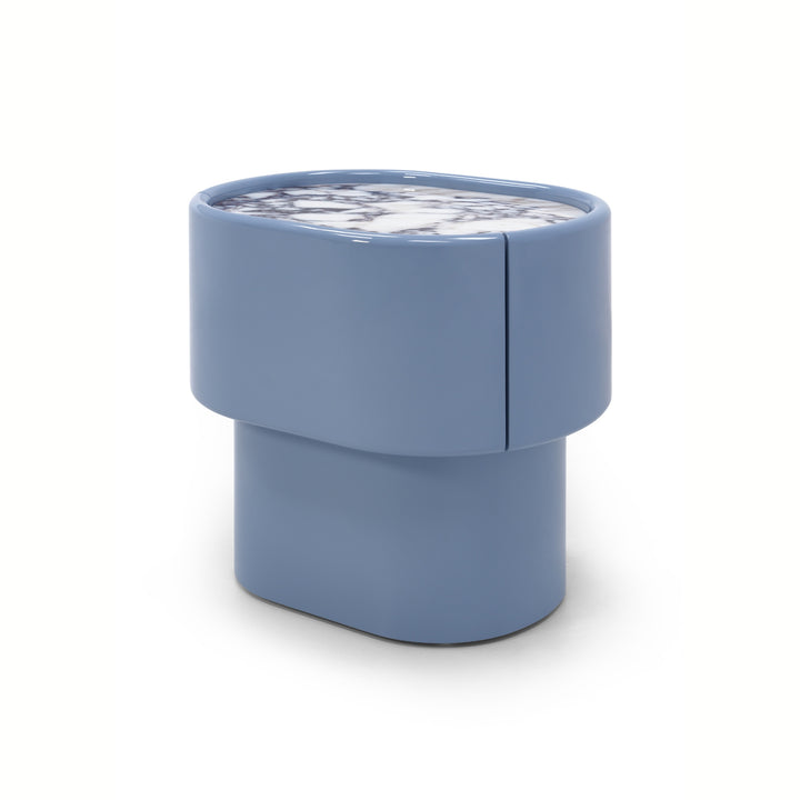 Maris End Table - Misty Blue / Calacatta Viola