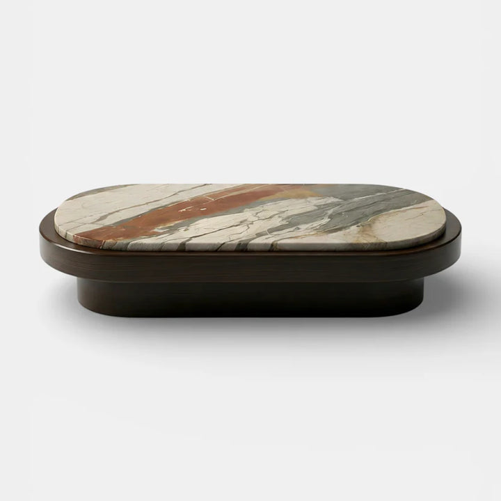 Mirage Breccia Fantastica Marble and Wood Coffee Table