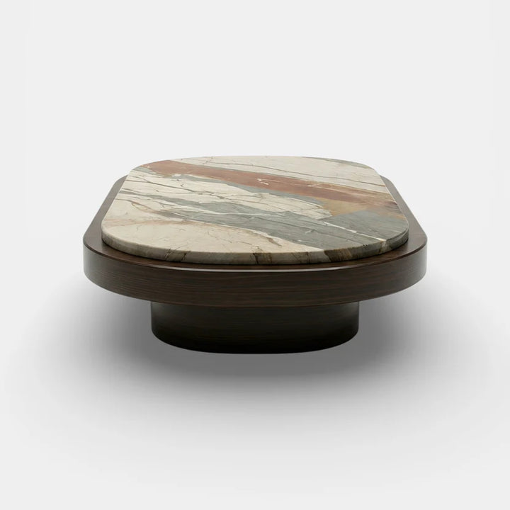 Mirage Breccia Fantastica Marble and Wood Coffee Table