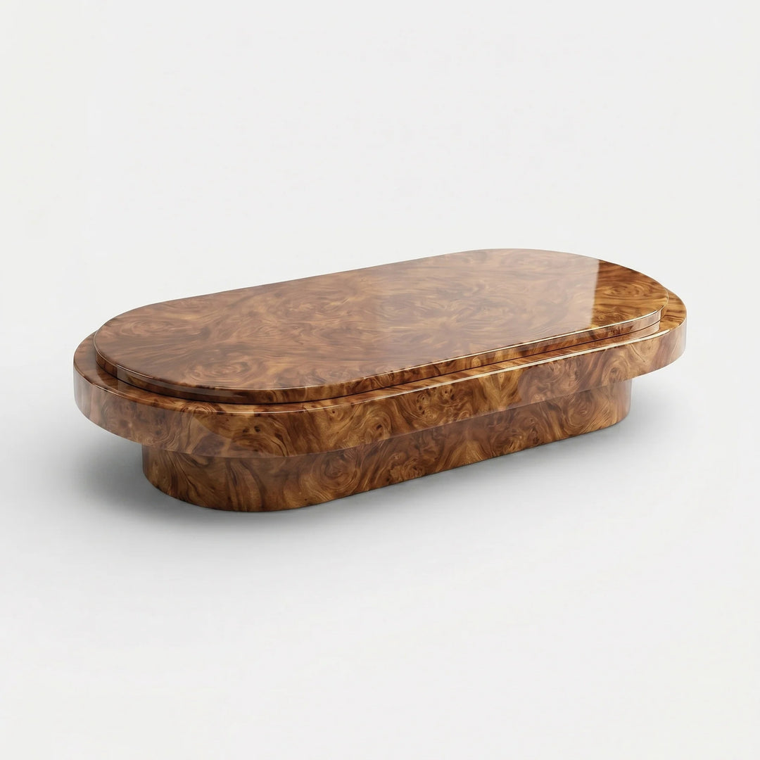 Mirage Honey Burl Wood Coffee Table