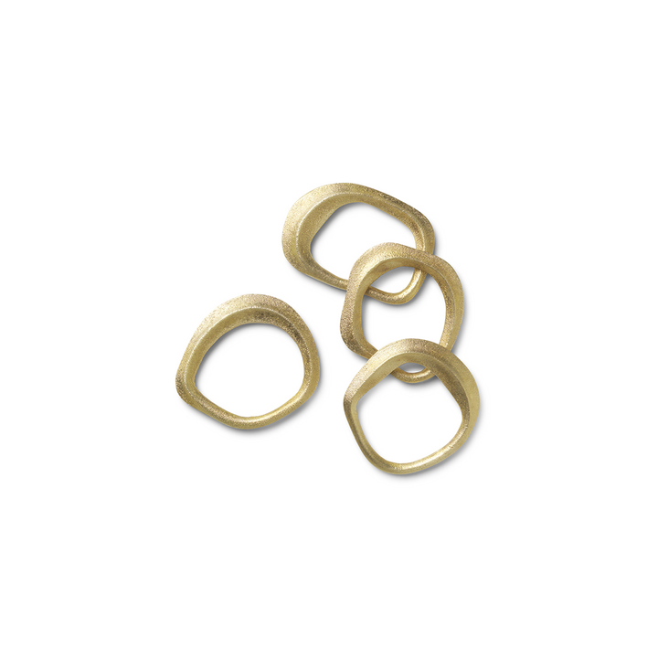 Flow Napkin Rings - Set of 4 - Brass