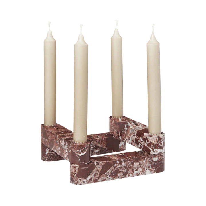 Newel Modular Candle Holder - Set of 4 - Rosso Levanto