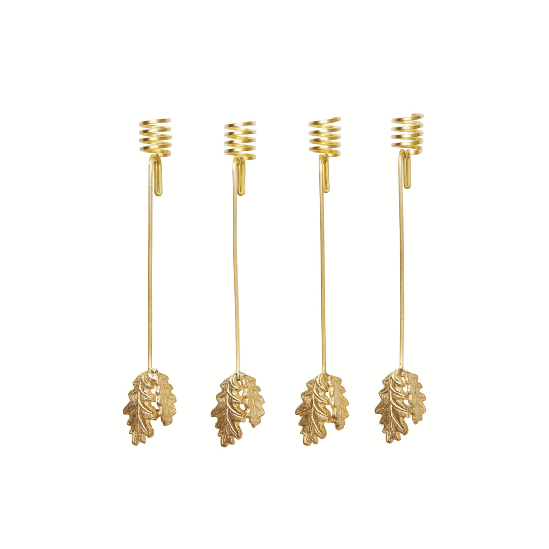 Oak Leaf Christmas Tree Candle Holders - Set of 4