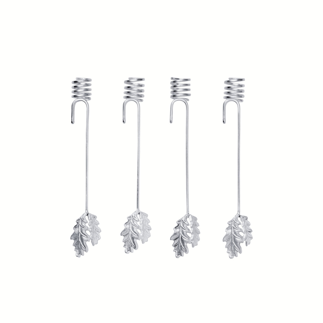 Oak Leaf Christmas Tree Candle Holders - Set of 4