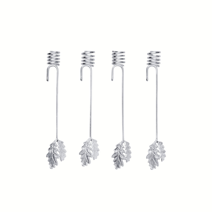 Oak Leaf Christmas Tree Candle Holders - Set of 4