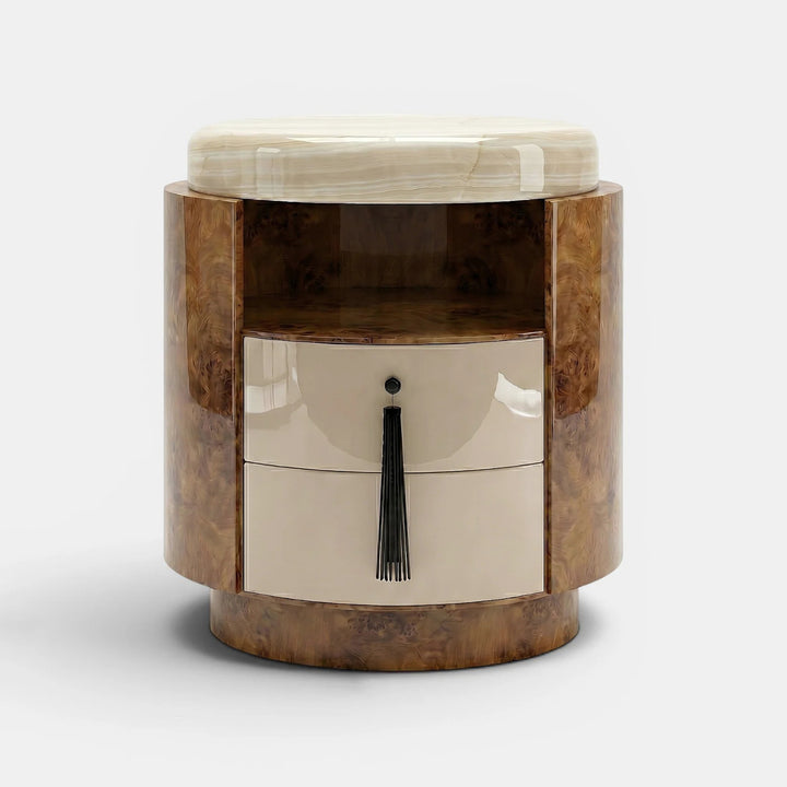 Pompon Burl Wood Honey Off-White And Ivory Onyx