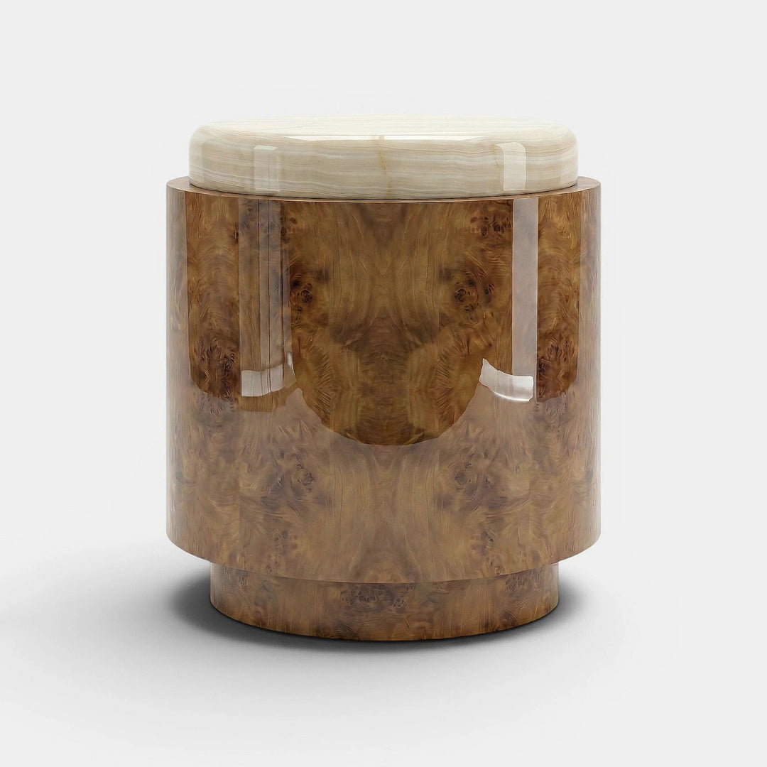 Pompon Burl Wood Honey Off-White And Ivory Onyx