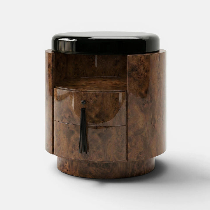 Pompon Dark Burl Wood And Black