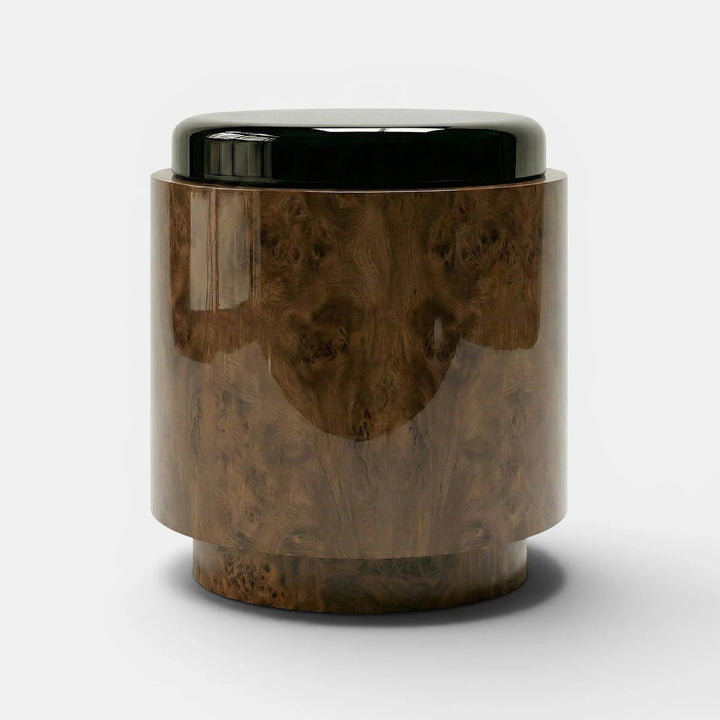 Pompon Dark Burl Wood Off-White And Black