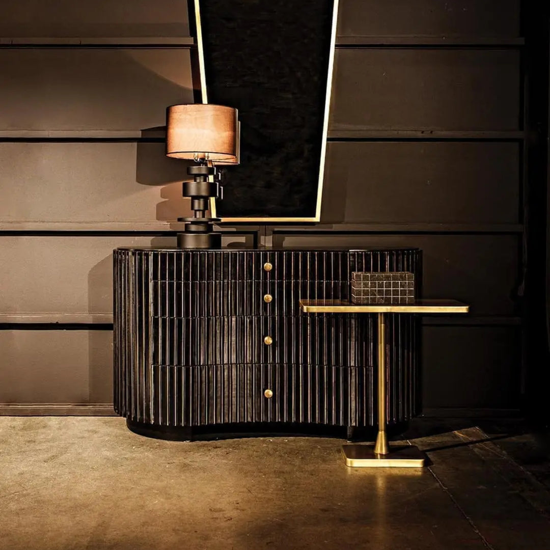 Rhoda Side Table, Metal with Brass Finish - Floor Model - Grade C