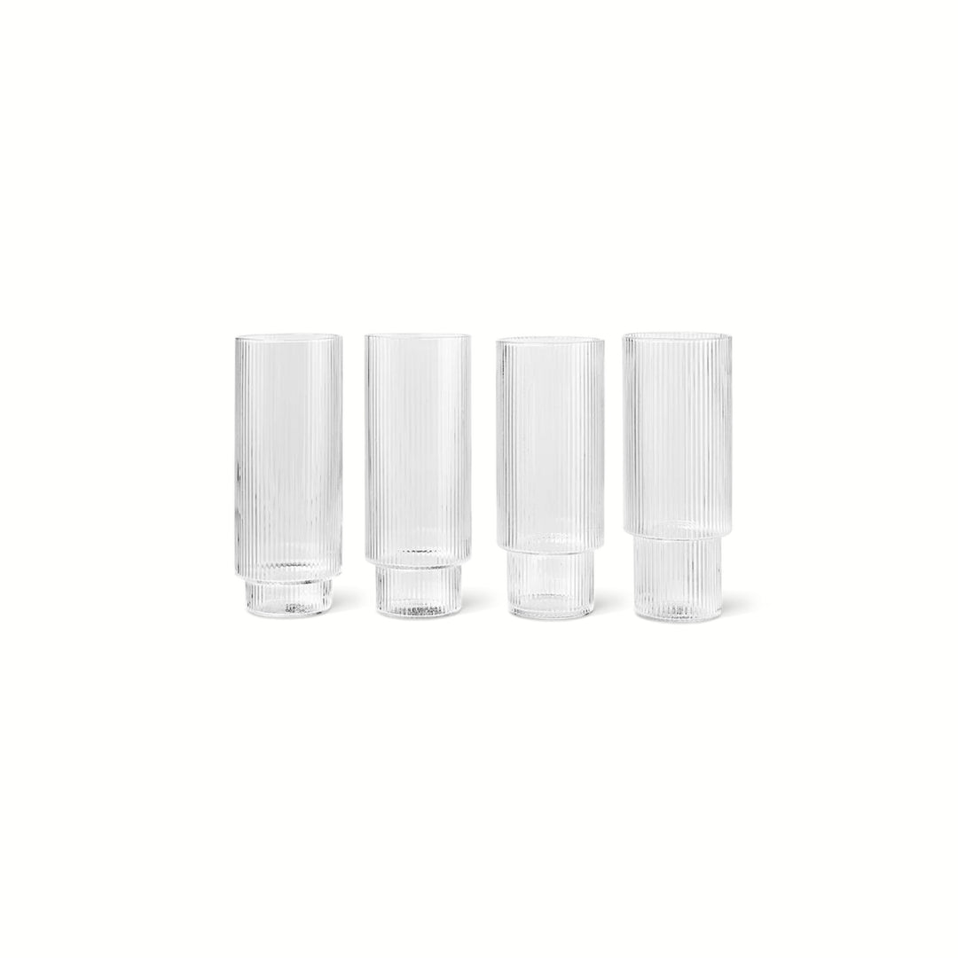 Ripple Long Drink Glasses - Set of 4