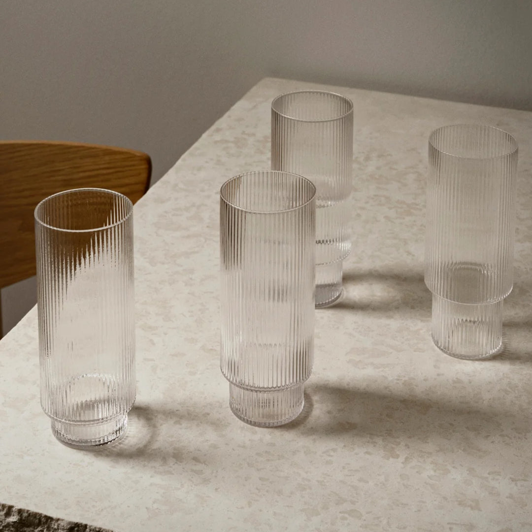 Ripple Long Drink Glasses - Set of 4