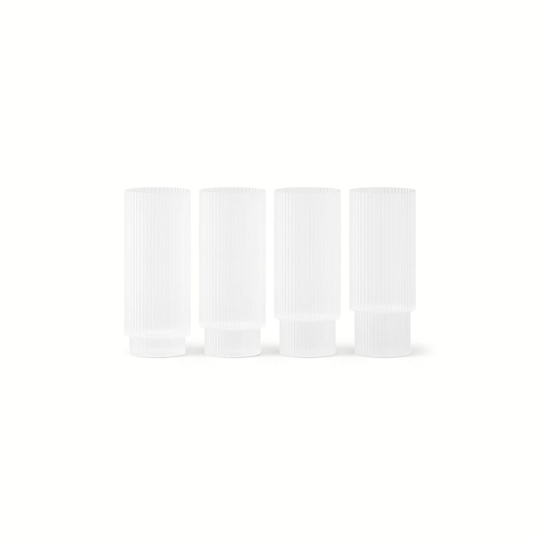 Ripple Long Drink Glasses - Set of 4