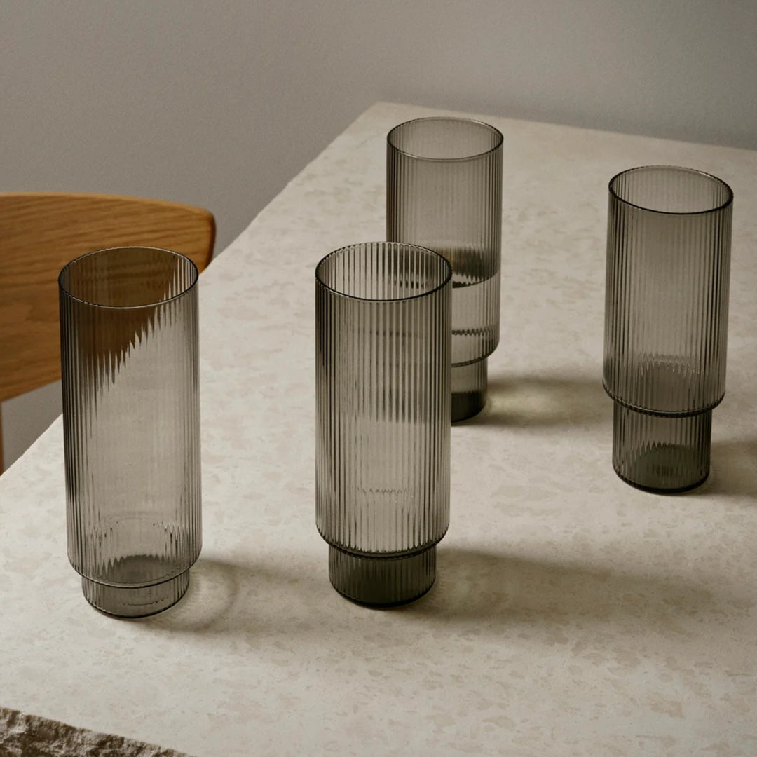 Ripple Long Drink Glasses - Set of 4