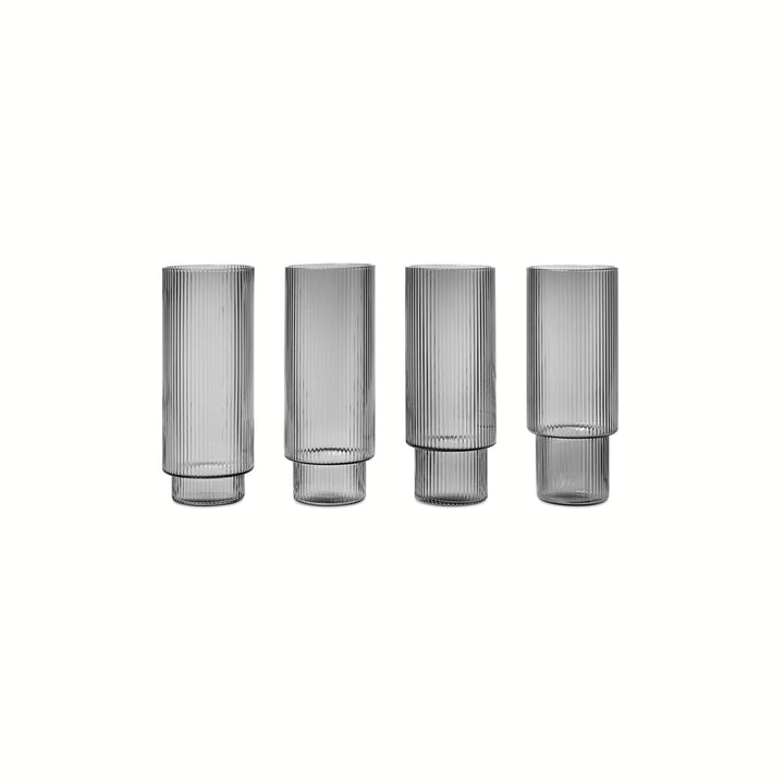 Ripple Long Drink Glasses - Set of 4