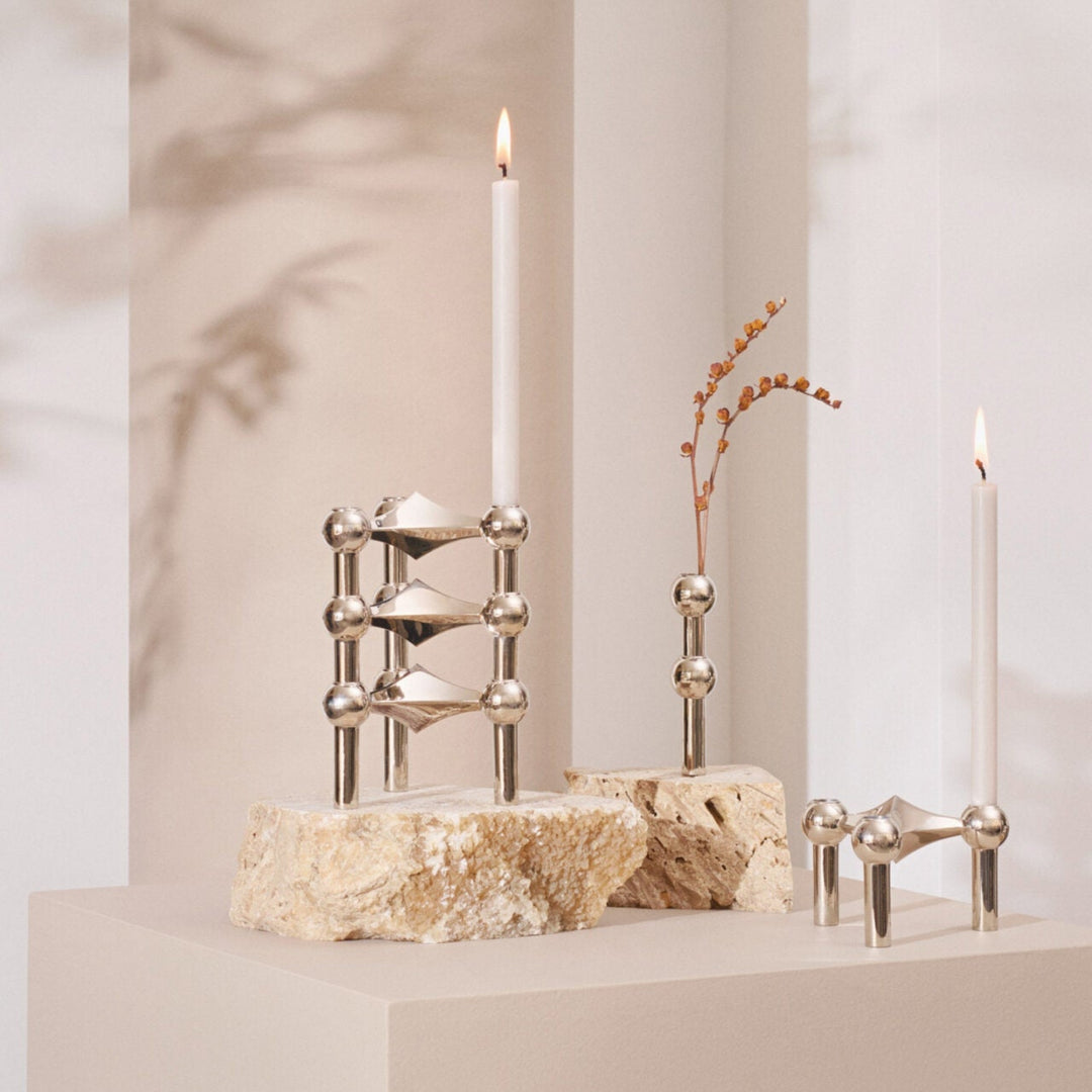 Stoff Nagel Candle, Bordeaux, Set of 12