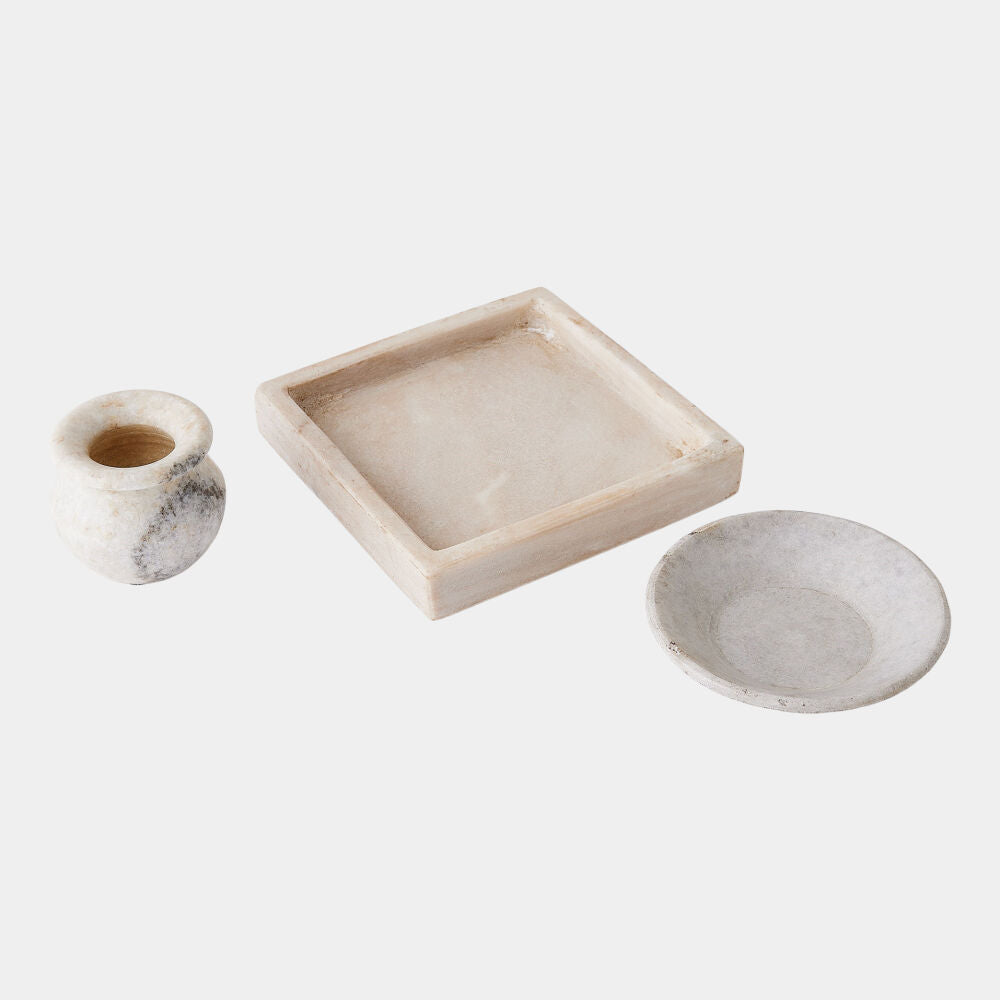 Marble Vase - Antiqued White