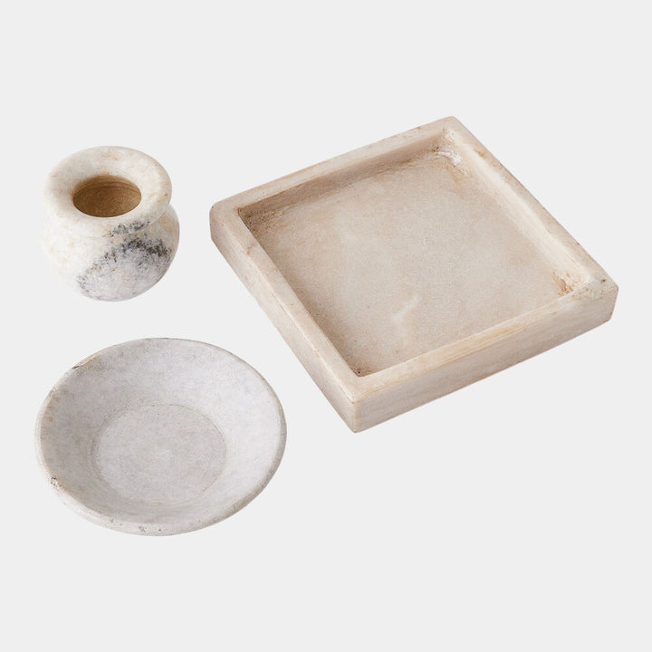 Marble Vase - Antiqued White