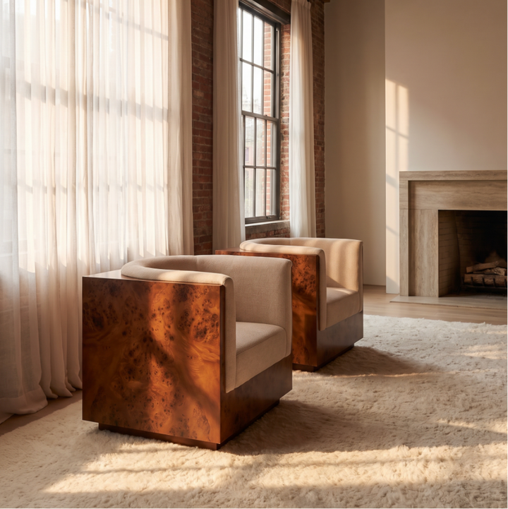 Cantera Burl wood Lounge Chair