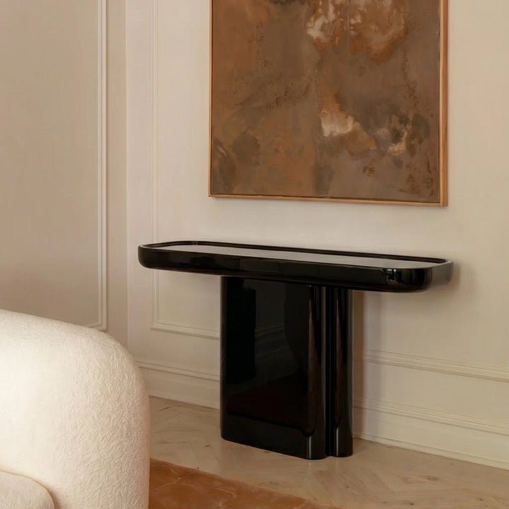 Ugo Black Lacquered Wood Console