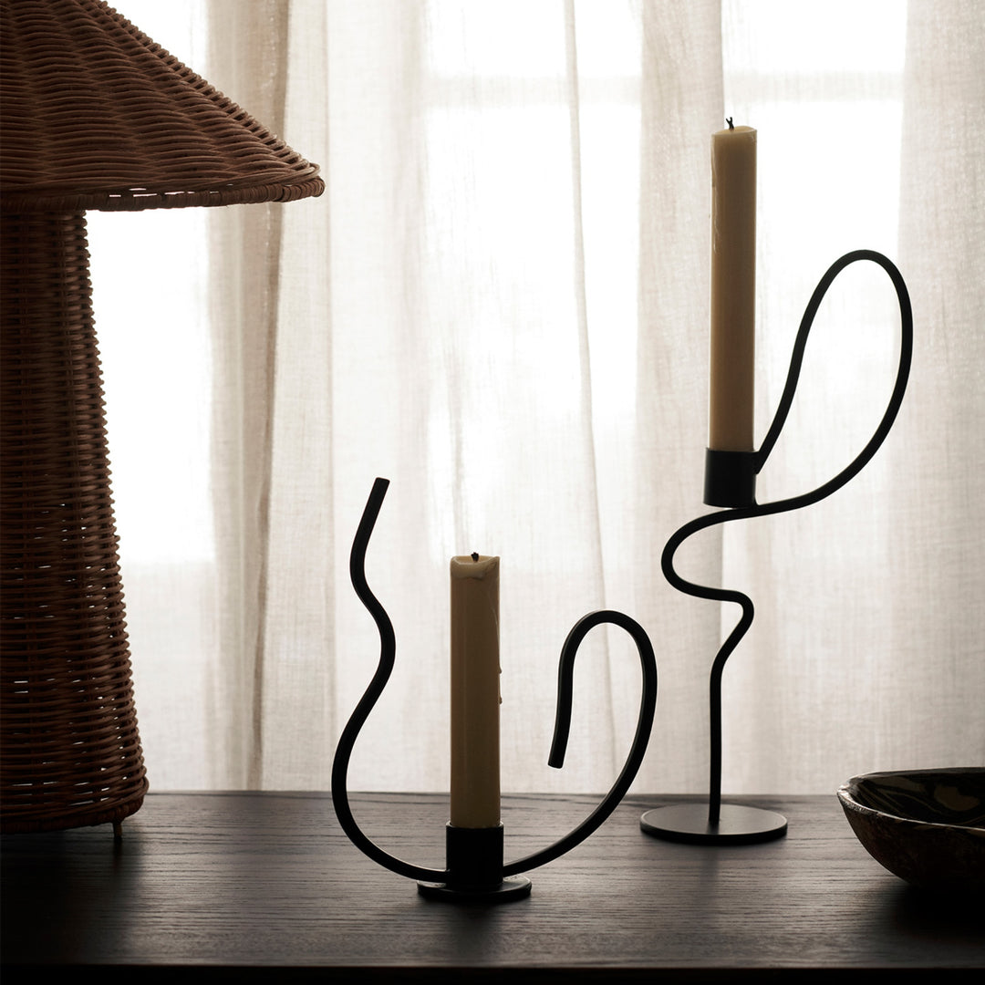 Valse Candle Holder - Tall - Black