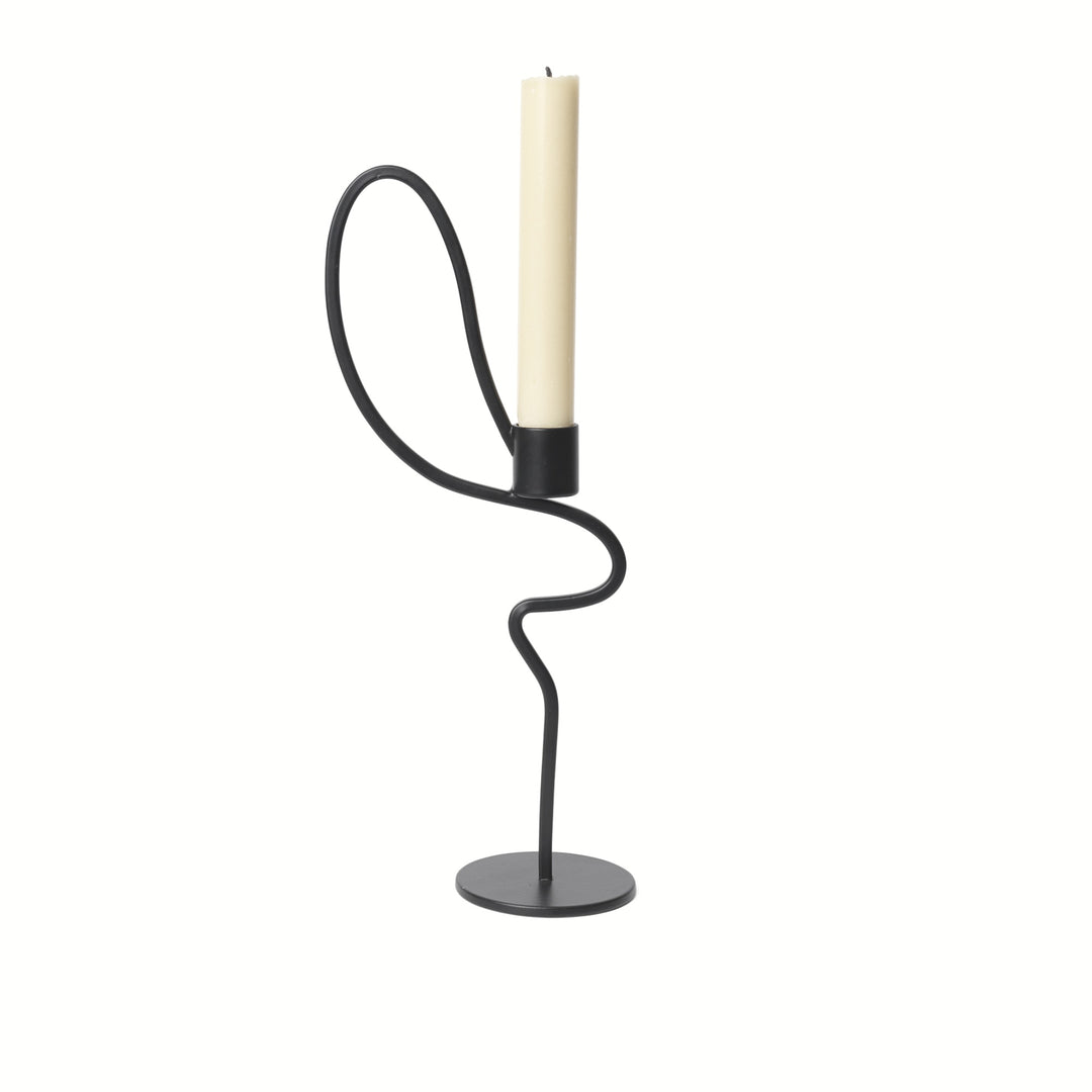 Valse Candle Holder - Tall - Black