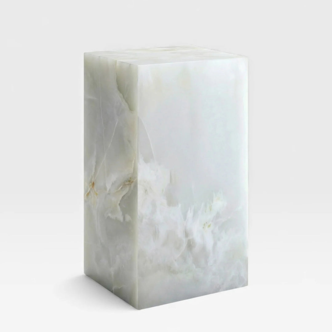 White Onyx Plinth Table