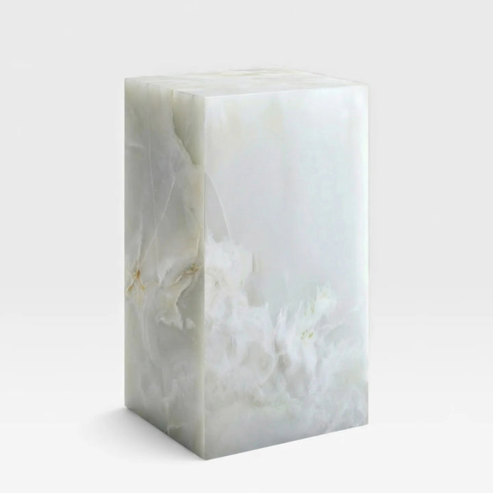 White Onyx Plinth Table
