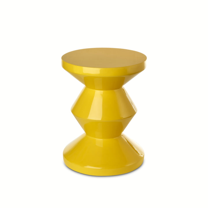 Yellow Lacquered Zig Zag Stool