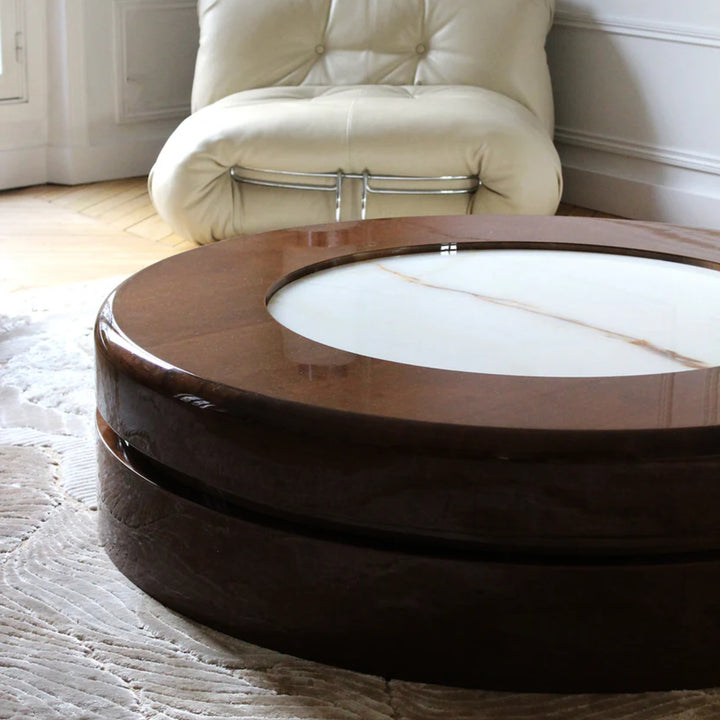 Yoyo Wood and Shell Onyx Coffee Table