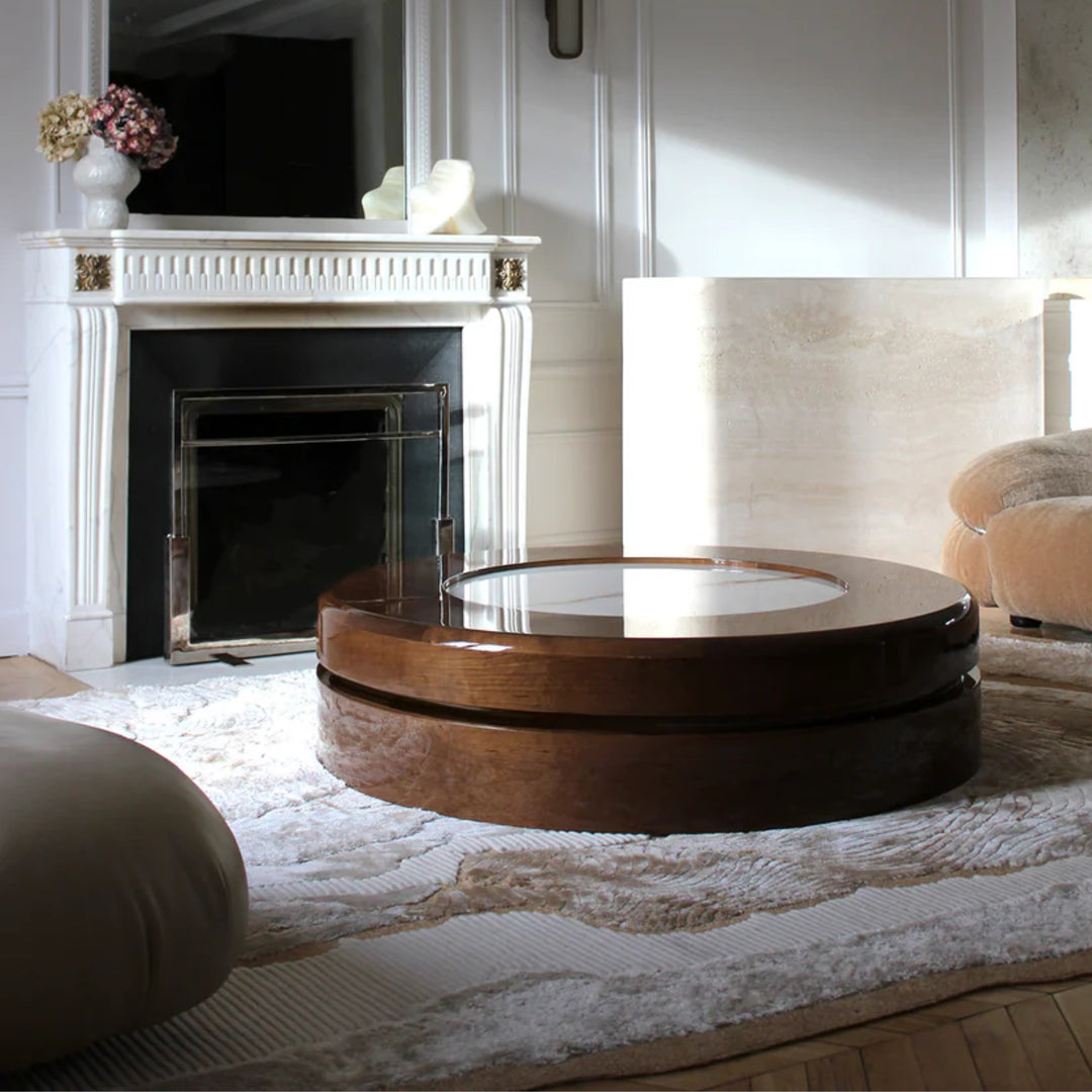 Yoyo Wood and Shell Onyx Coffee Table
