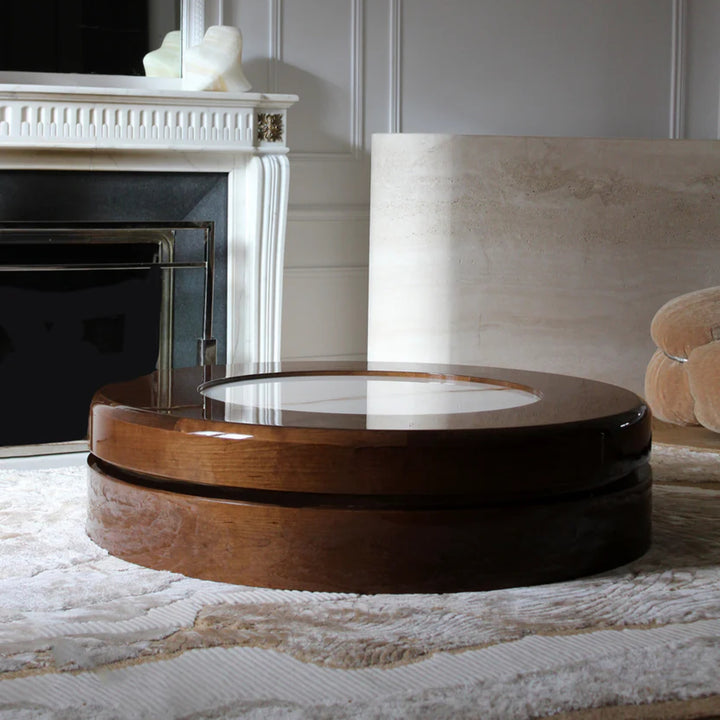 Yoyo Wood and Shell Onyx Coffee Table