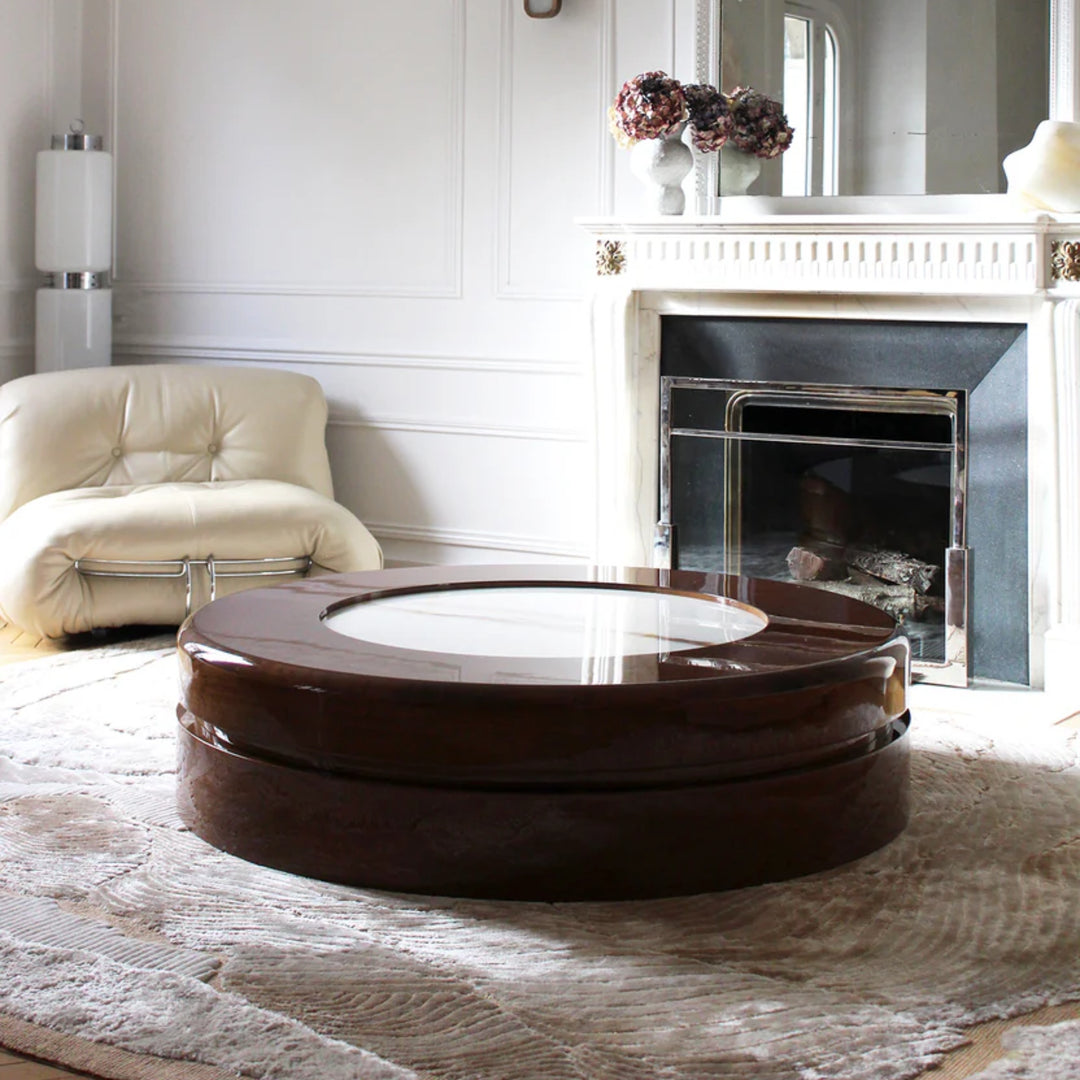 Yoyo Wood and Shell Onyx Coffee Table