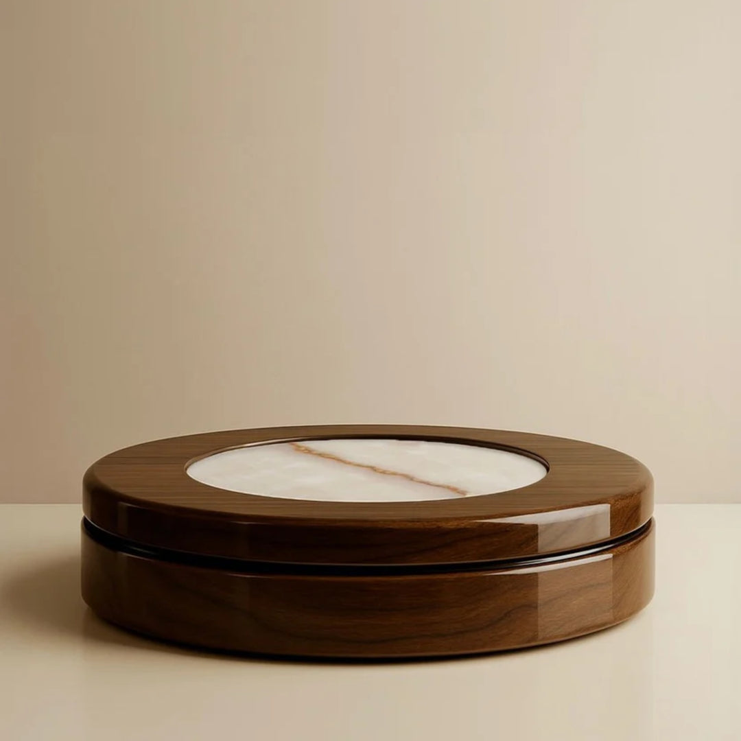 Yoyo Wood and Shell Onyx Coffee Table