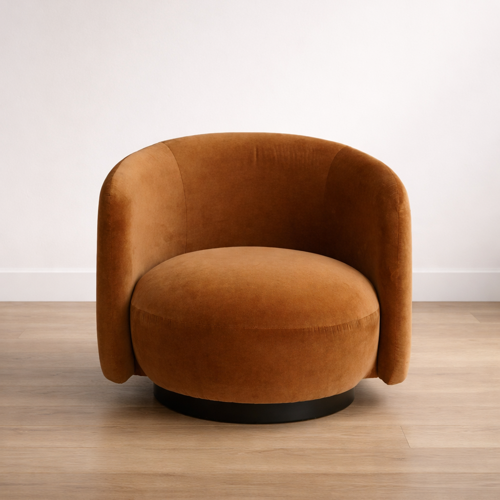 Collins Swivel Lounge Chair Velvet