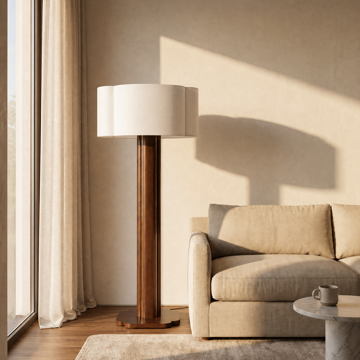 Elyse Oversized Floor Lamp - Mahogany