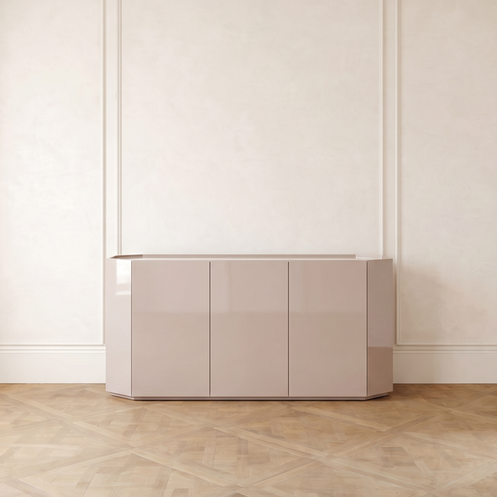 Facet Console Cabinet - Shiitake High Gloss
