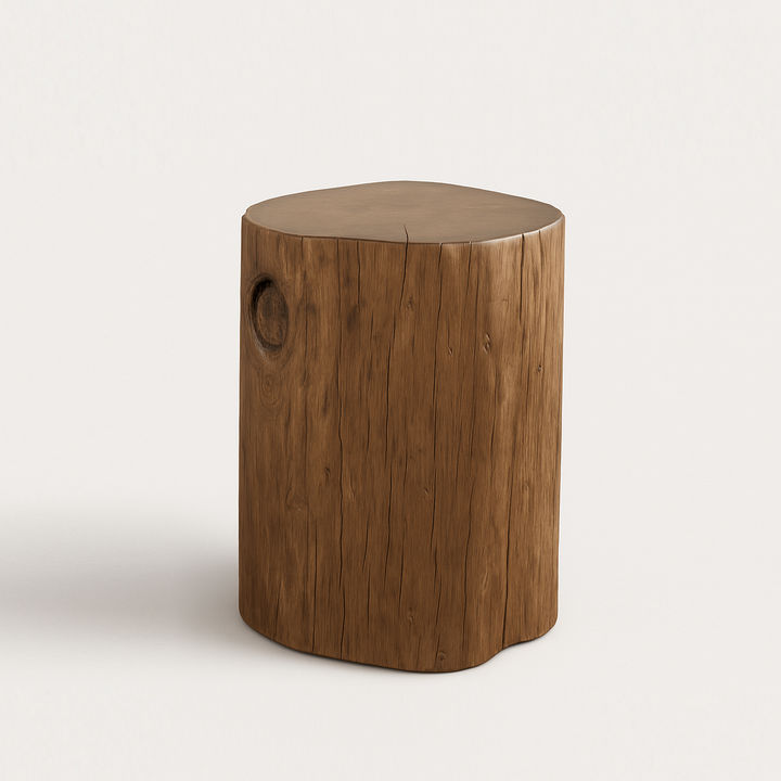 Teak Live Edge Stump Stool
