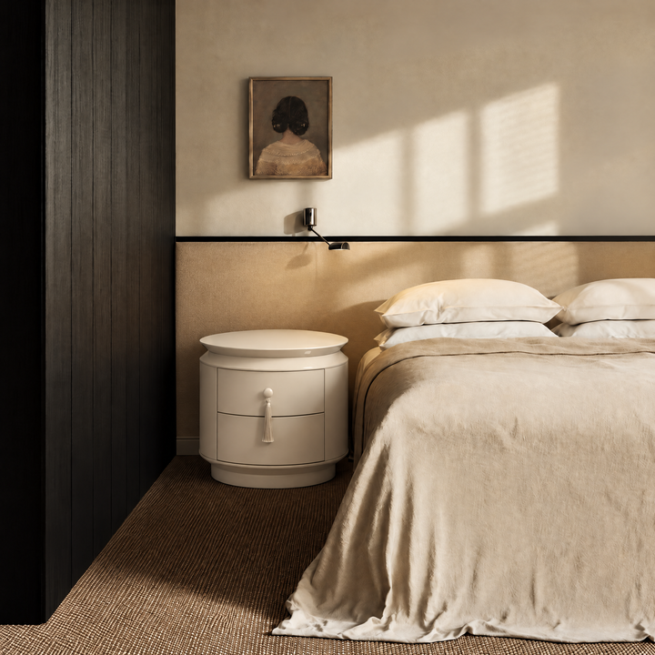 Margot End Table - Ecru White
