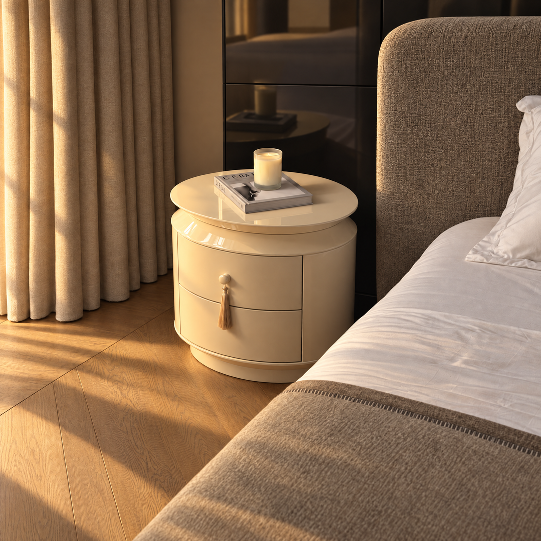 Margot End Table - Ecru White