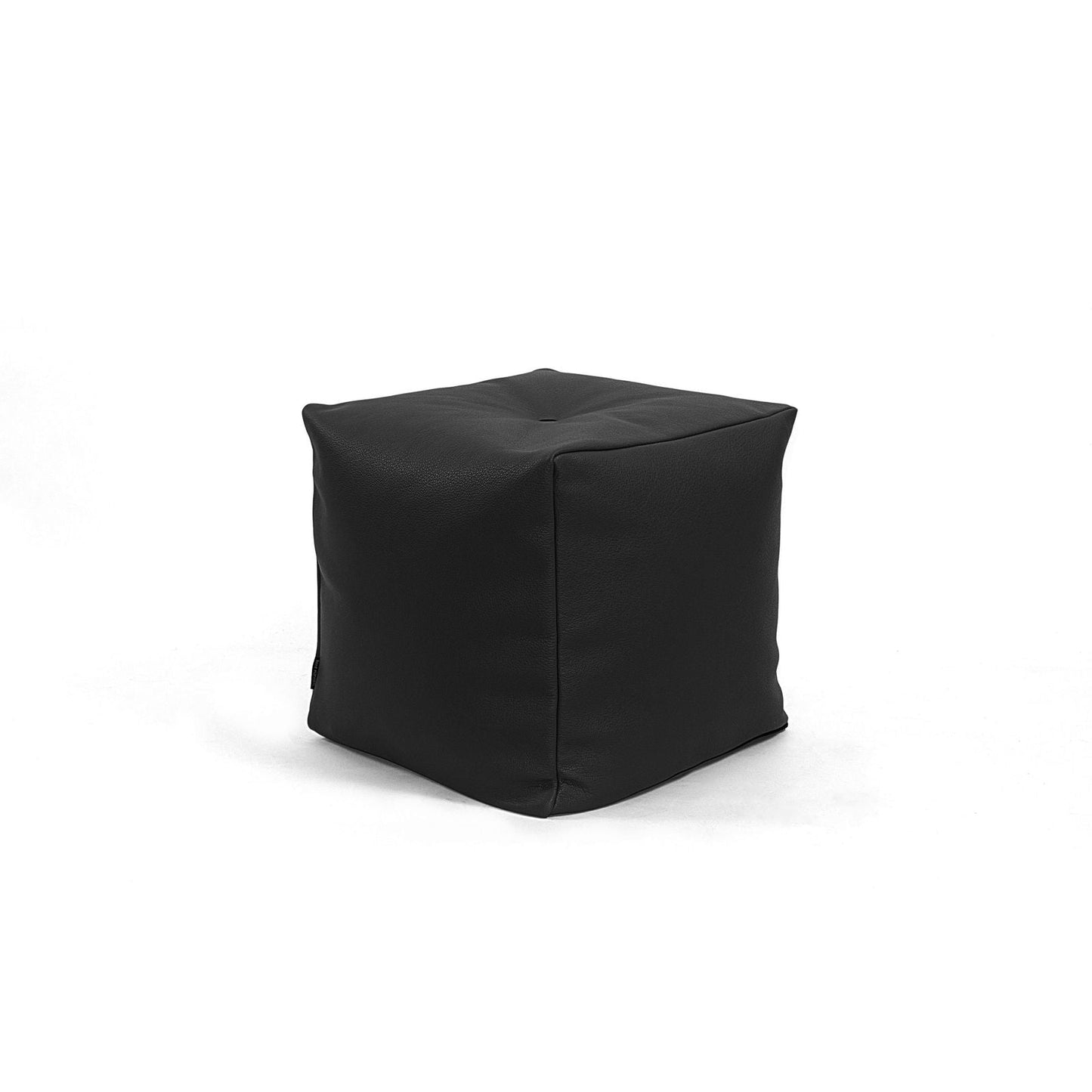 Otto Zenso Leather Pouf w/o button - Black