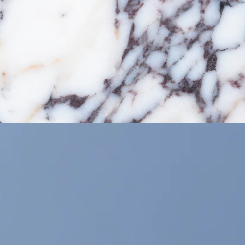 Misty Blue + Calacatta Viola