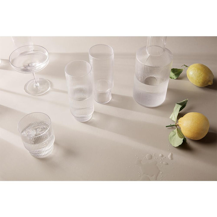 Glass Ripple small, untinted glass, set of four freeshipping - Forom