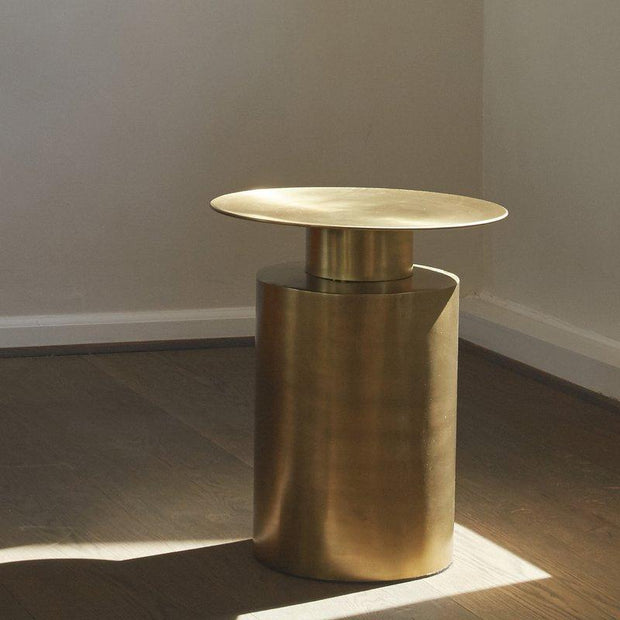 Pillar Coffee Table, Tall - Brass Antique freeshipping - Forom