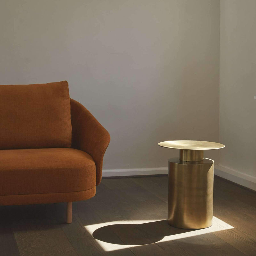 Pillar Coffee Table, Tall - Brass Antique freeshipping - Forom