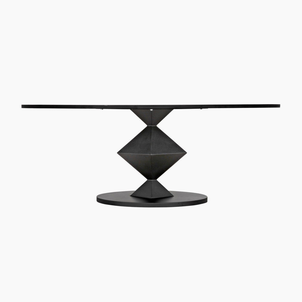 Marley Oval Dining Table, Black Metal