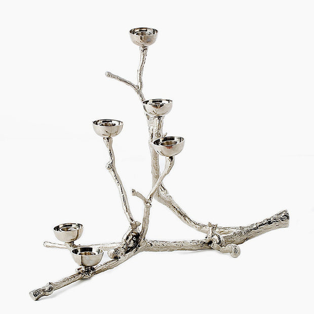 Candle Holder Twiggy With Squirrels Silver